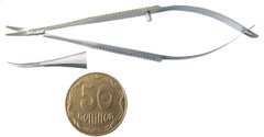 Ножиці для рогівки тупокінцеві зігнуті Castroviejo 100 мм