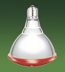 Инфракрасная лампа для обогрева животных InterHeat PAR38R, Е27, красная
