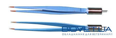 Пинцет биполярный прямой (открытые бранши 10х2х1 мм), 160 мм