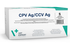 Експрес-тест на виявлення парвовірусу та коронавірусу собак CPV/CCV Ag, Vet Expert 5 шт.
