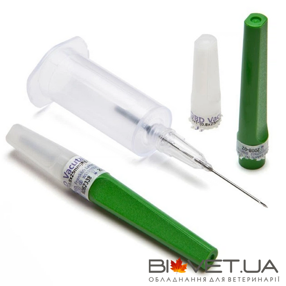 Голки Vacutest для вакуумних пробірок 21G &times; 1" (0,8 &times; 25 мм), зелені, стерильні, 100 шт