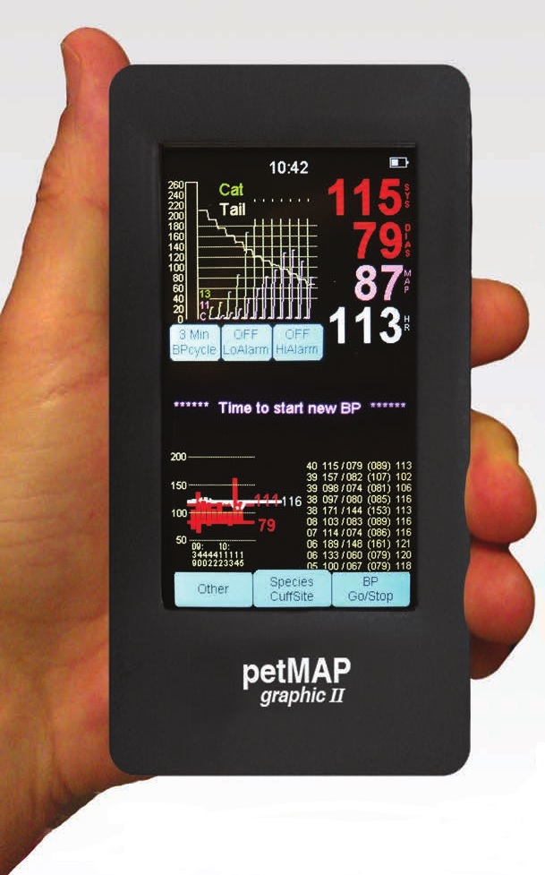 Компактний ветеринарний тонометр PetMAP Graphic II у руці