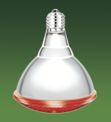 Инфракрасная лампа для обогрева животных InterHeat PAR38R, Е27, красная